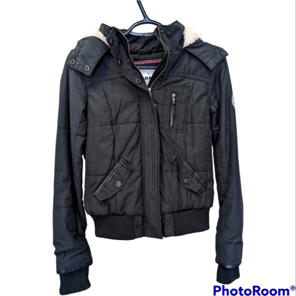 Garage - Y2k / Quilted Bomber / Aviator Jacket. Faux Fur